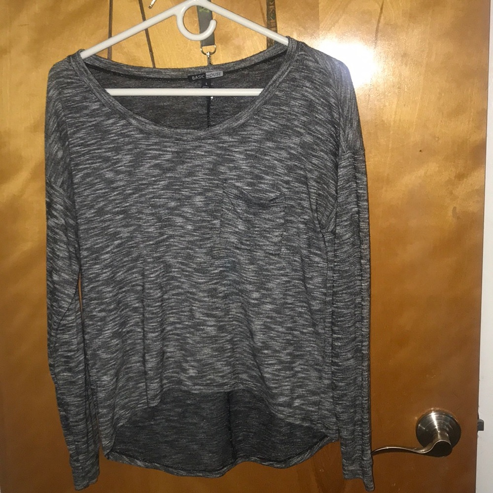 Long Sleeve Grey textured shirt